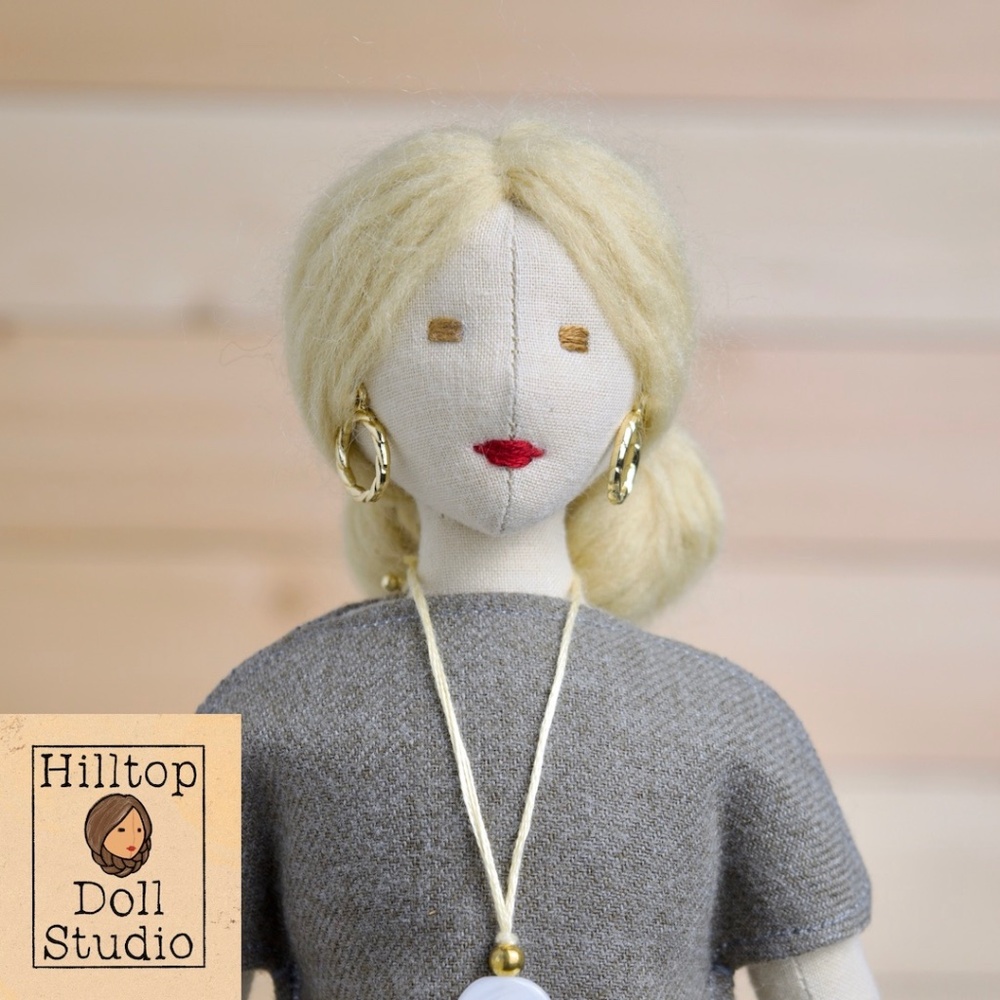 Fabric Doll "Gail" Handcrafted Textile Cloth Heirloom Primitive Doll